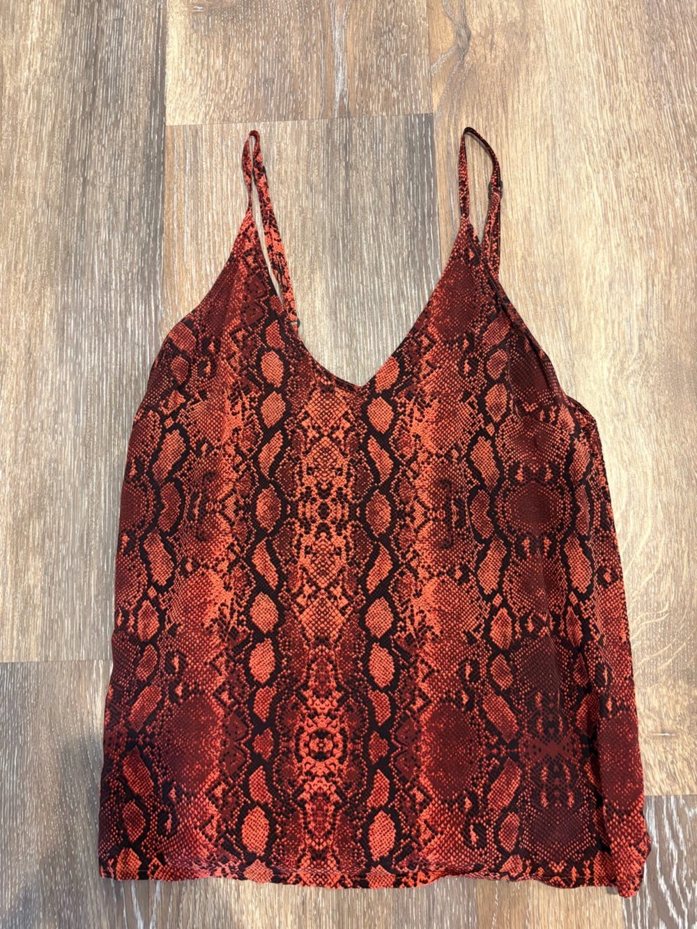 Acacia Swimwear Red Snake-Print V-Neck Cami